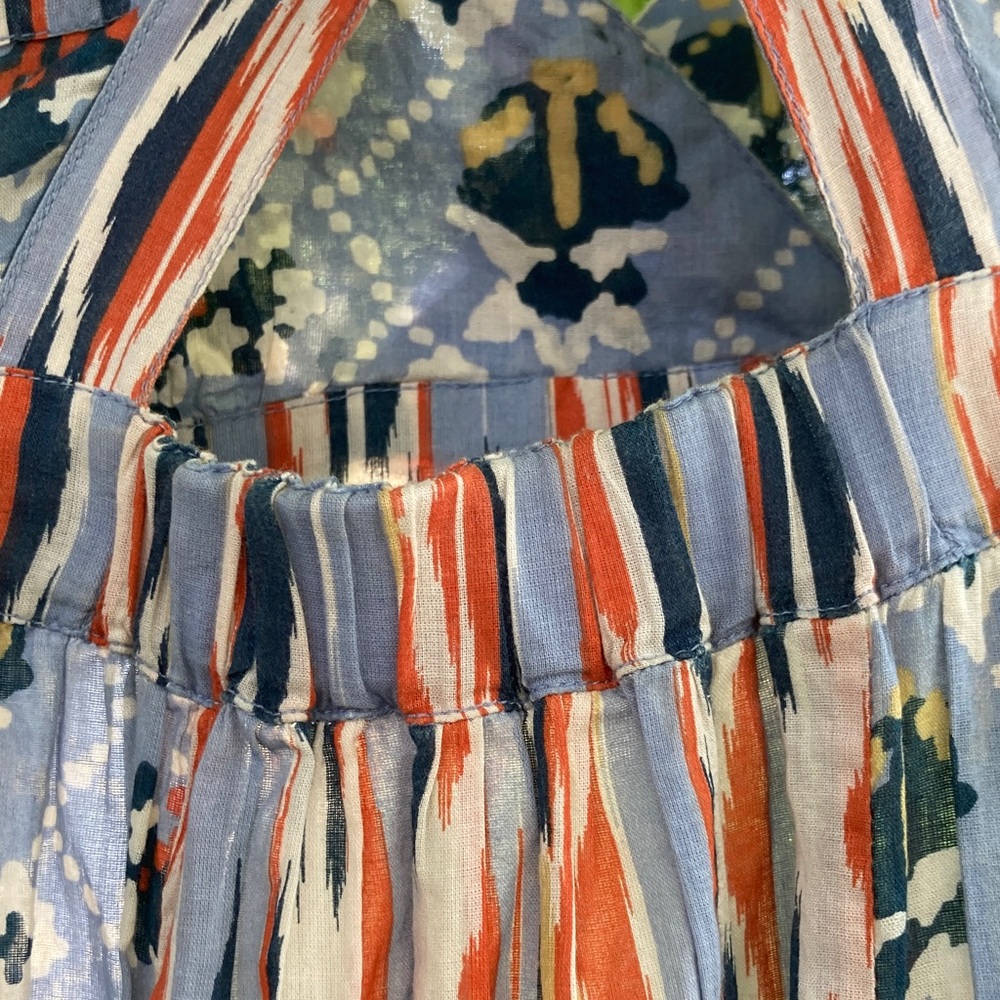 Boho hippie Vintage Urban Outfitters Blue Maxi Cotton Sun Dress - Picture 6 of 16